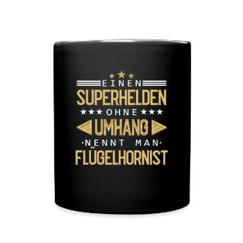 Flügelhornist Flügelhorn Horn Instrument Spruch - Tasse einfarbig - Schwarz - Vorne