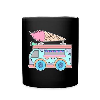 Kids Eiscreme - Tasse einfarbig - Schwarz - Vorne