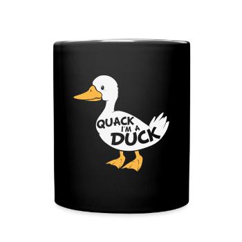 Quack I’m A Duck Lazy Halloween Costume - Full Colour Mug - black - Front