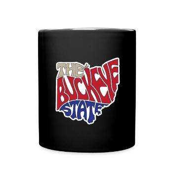 Die Buckeye State Ohio Karte Wortwolke - Tasse einfarbig - Schwarz - Vorne