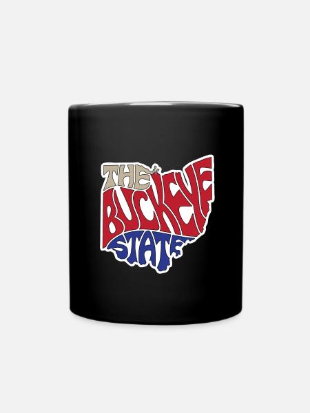 Die Buckeye State Ohio Karte Wortwolke - Tasse einfarbig - Schwarz