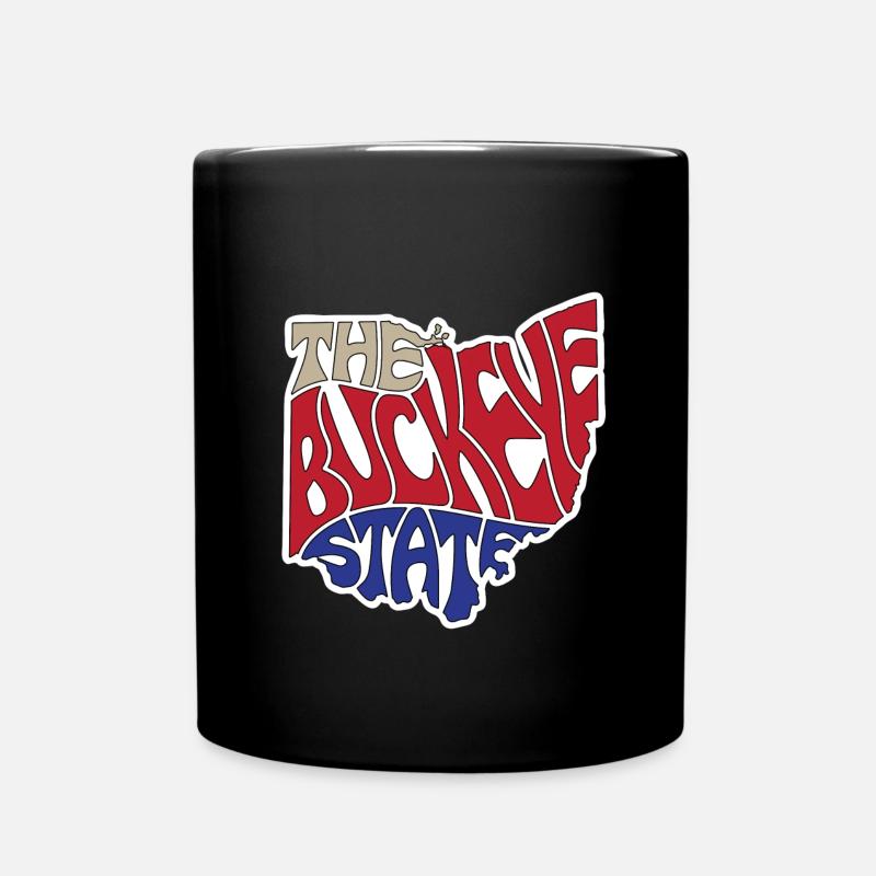 Die Buckeye State Ohio Karte Wortwolke - Tasse einfarbig - Schwarz