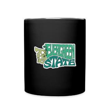 Die Evergreen State Washington Karte Wortwolke - Tasse einfarbig - Schwarz - Vorne