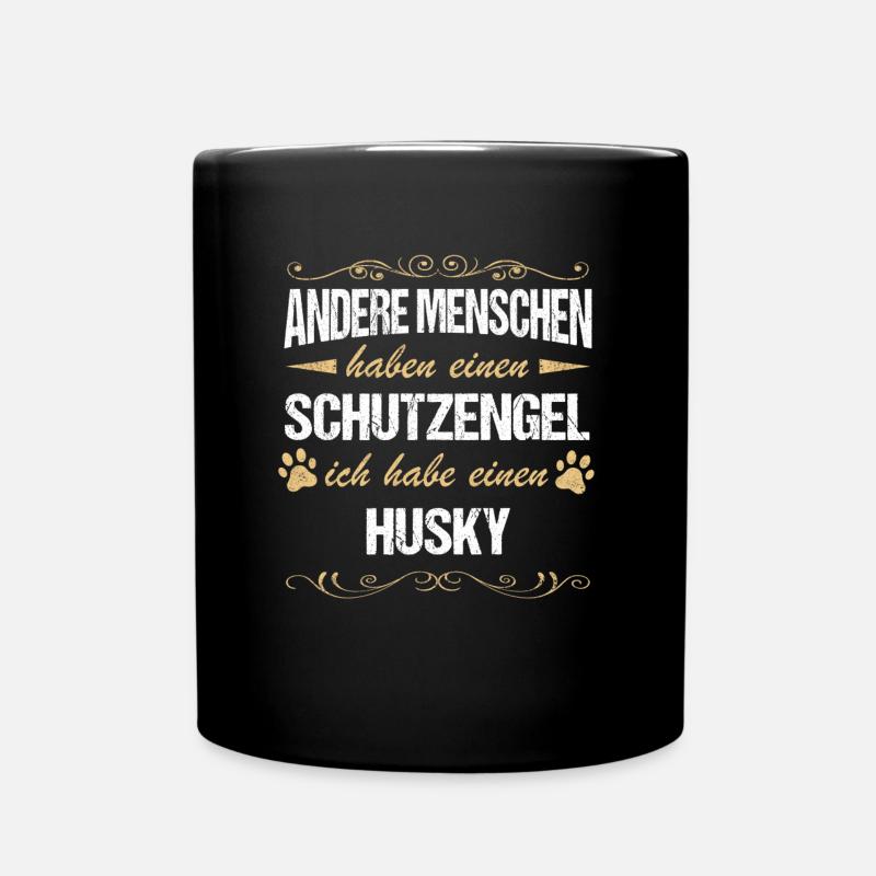Husky Siberian Husky Hund Hundehalter - Tasse einfarbig - Schwarz