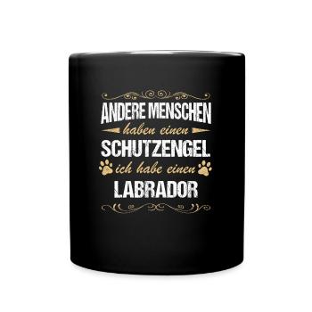 Labrador Hund Hundehalter - Tasse einfarbig - Schwarz - Vorne
