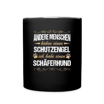 Deutscher Schäferhund Hund Hundehalter - Tasse einfarbig - Schwarz - Vorne