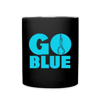 Go Blue - Apnea Freediving - Full Colour Mug - black - Front