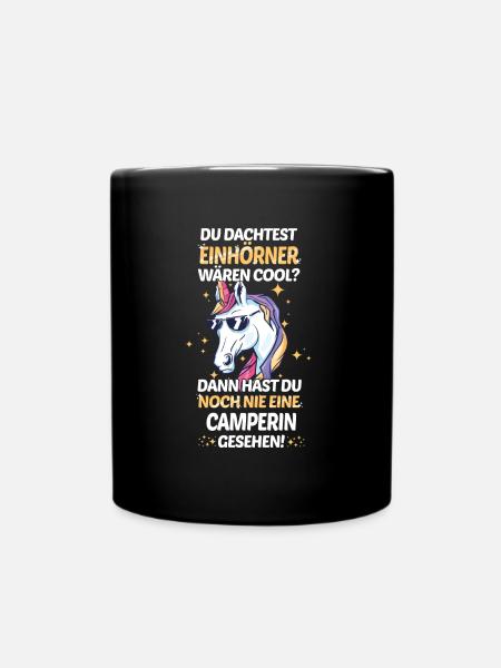 Camping Wohnwagen Camper Wohnmobil Campen - Tasse einfarbig - Schwarz