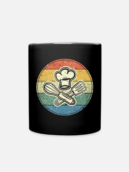 Cooler Vintage Kreis für leidenschaftliche Köche - Tasse einfarbig - Schwarz
