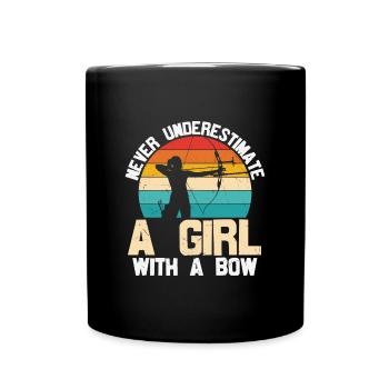 Funny Archery Design For Girls Bowhunter - Full Colour Mug - black - Front