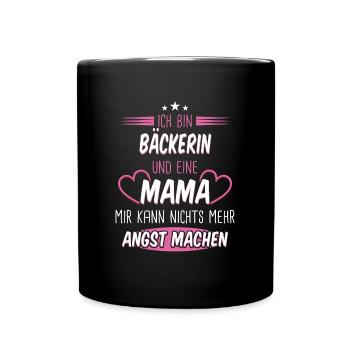 Bäcker Bäckerin Bäckerei Beruf Spruch - Tasse einfarbig - Schwarz - Vorne