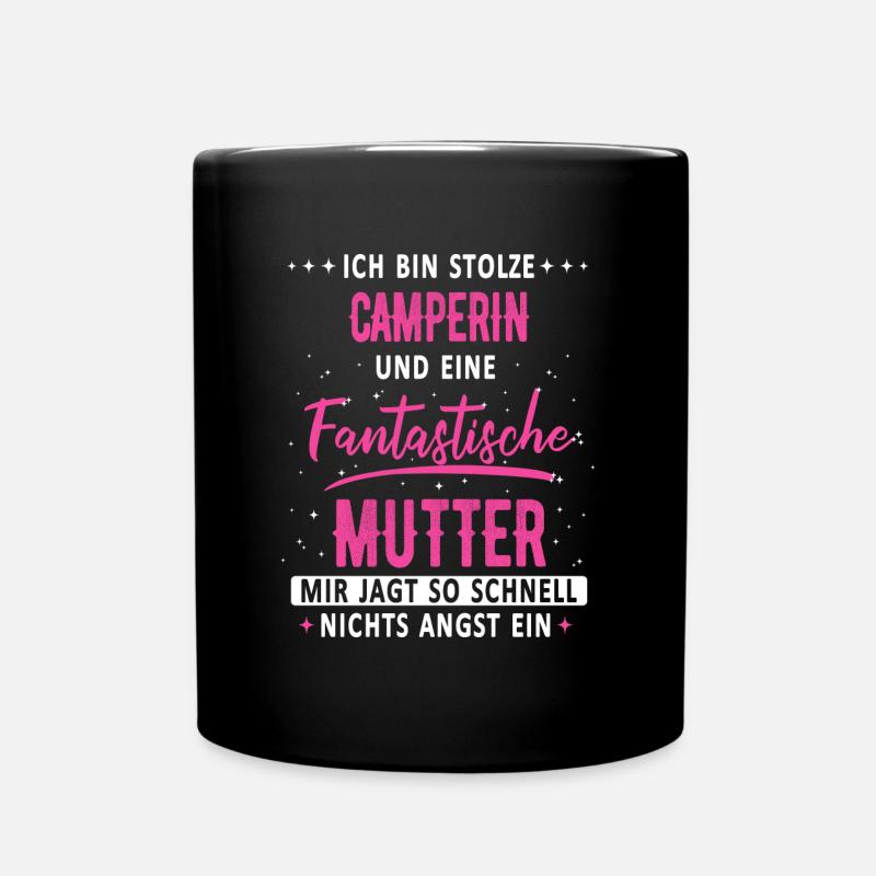 Camping Wohnwagen Camper Wohnmobil Campen - Tasse einfarbig - Schwarz