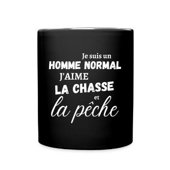 Homme cadeau humour chasse peche pecheur - Mug uni - noir - Devant