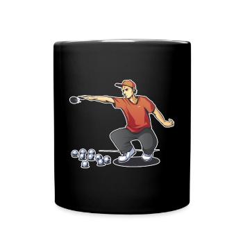 Un joueur de boule lance une boule boule boulering boule - Mug uni - noir - Devant