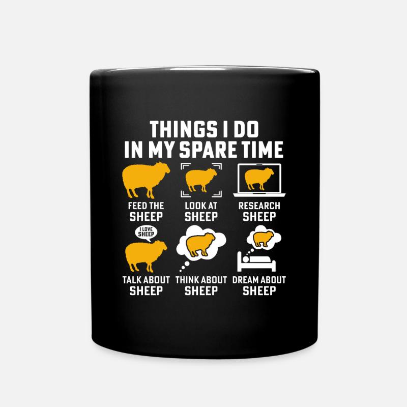 Things i do in my spare time Sheep funny sheep - Mug uni - noir