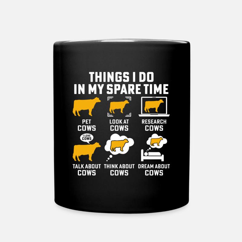 Things i do in my spare time cows funny cow - Mug uni - noir