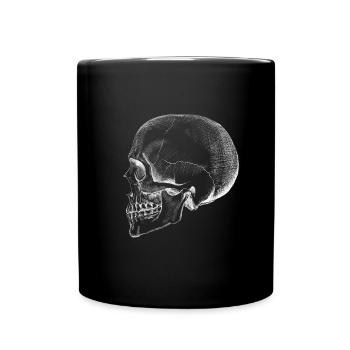 Schädel - Tasse einfarbig - Schwarz - Vorne