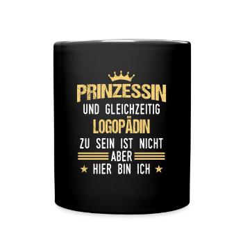 Logopädin Logopädie Rehabilitation Beruf Spruch - Tasse einfarbig - Schwarz - Vorne