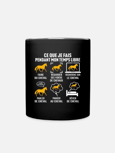 ce que je fais pendant mon temps libre cheval - Mug uni - noir