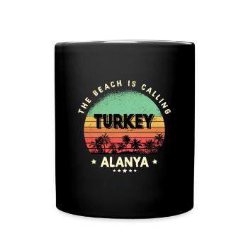 Design de plage vintage Alanya Turquie - Mug uni - noir - Devant