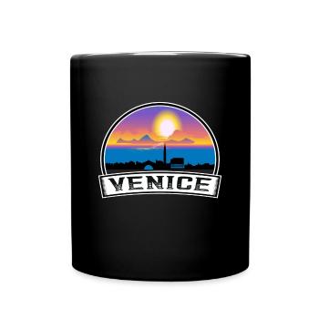 Venice Italy Skyline Vintage Sunset Travel Souveni - Full Colour Mug - black - Front