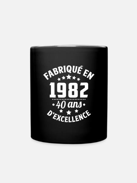 fabriqué en 1982, 40 ans d'excellence - Mug uni - noir