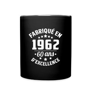 fabriqué en 1962, 60 ans d'excellence - Mug uni - noir - Devant