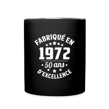 fabriqué en 1972, 50 ans d'excellence - Mug uni - noir - Devant