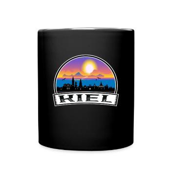 Kiel Germany Skyline Vintage Sunset Travel Souveni - Full Colour Mug - black - Front