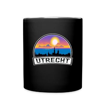 Utrecht Netherlands Skyline Vintage Sunset Travel - Full Colour Mug - black - Front