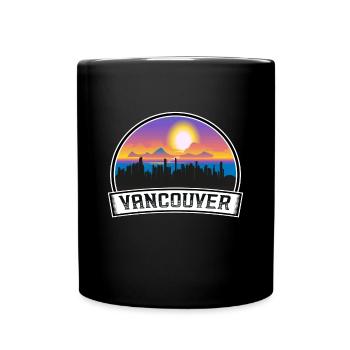 Vancouver Canada Skyline Vintage Sunset Travel Sou - Mug uni - noir - Devant