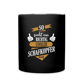Schafkopfen Schafkopf Kartenspiel Spruch - Tasse einfarbig - Schwarz - Vorne