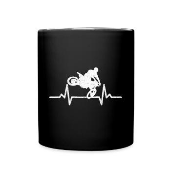 Mein Herz schlägt für Motorräder! - Tasse einfarbig - Schwarz - Vorne