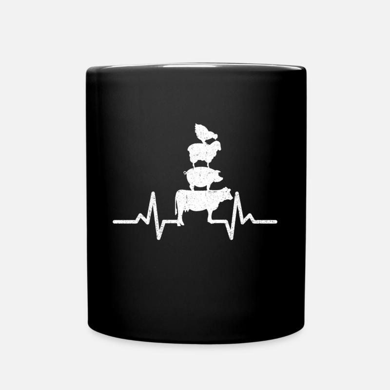 Mon coeur bat pour les animaux! - Mug uni - noir