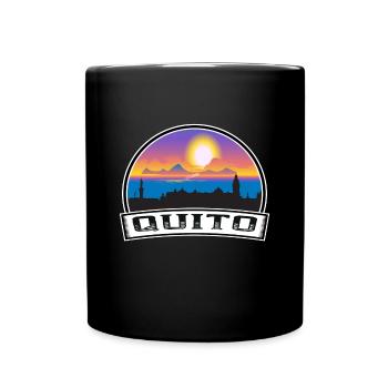 Quito Equador Skyline Vintage Sonnenuntergang Reisen Souven - Tasse einfarbig - Schwarz - Vorne
