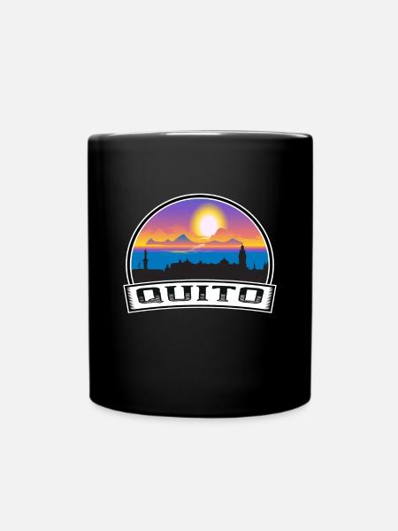 Quito Equador Skyline Vintage Sonnenuntergang Reisen Souven - Tasse einfarbig - Schwarz