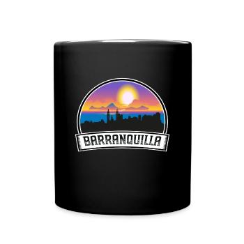 Barranquilla Colombia Skyline Vintage Sunset Trave - Mug uni - noir - Devant