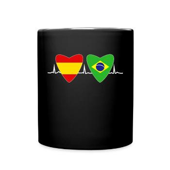 Brésil Espagnol Drapeau Brésilien Cadeau - Mug uni - noir - Devant