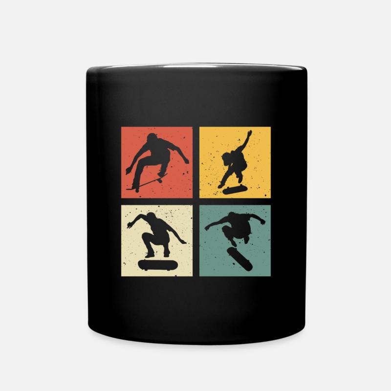 retro Skate Skater cadeau skateboard skateboarder - Mug uni - noir