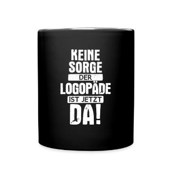 Logopäde Logopädie Rehabilitation Beruf Spruch - Tasse einfarbig - Schwarz - Vorne