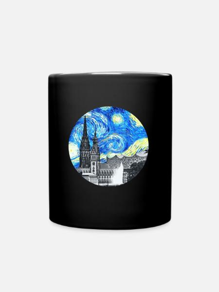 Midnight in Hamburg - Full Colour Mug - black