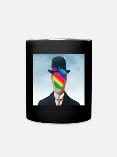 Regenbogen Apfel-Mann - Tasse einfarbig - Schwarz
