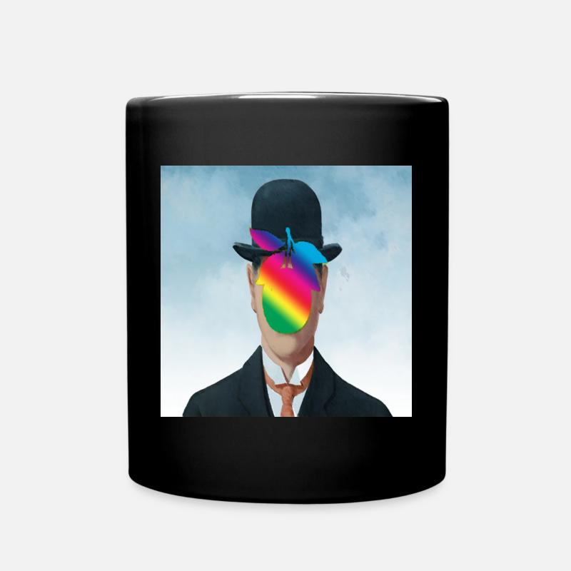 Regenbogen Apfel-Mann - Tasse einfarbig - Schwarz