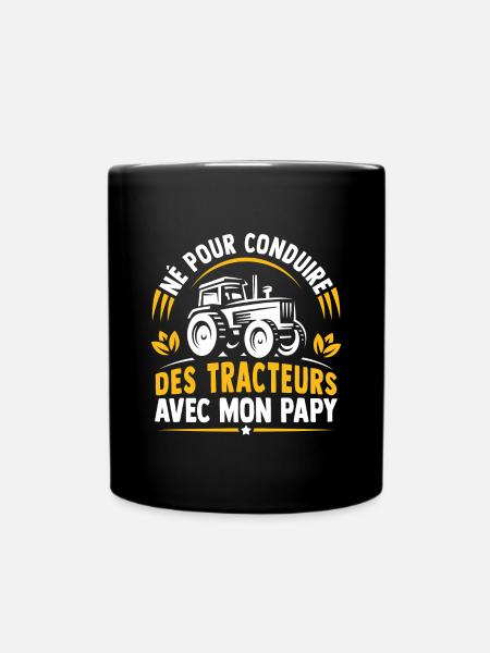 Né pour conduire des tracteurs avec mon papy - Mug uni - noir