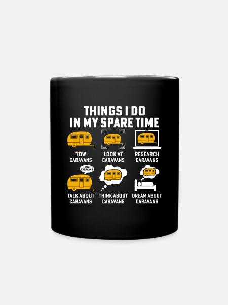 Things i do in my spare time tow caravans camping - Full Colour Mug - black
