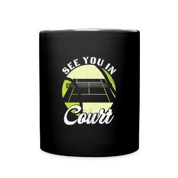Conception de tennis drôle Rendez-vous au tribunal - Mug uni - noir - Devant