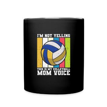 This Is My Volleyball Mom Voice - Full Colour Mug - black - Front
