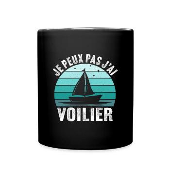 je peux pas j'ai voilier - Mug uni - noir - Devant