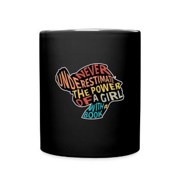 Ne sous-estimez jamais Power Girl avec Book - Mug uni - noir - Devant