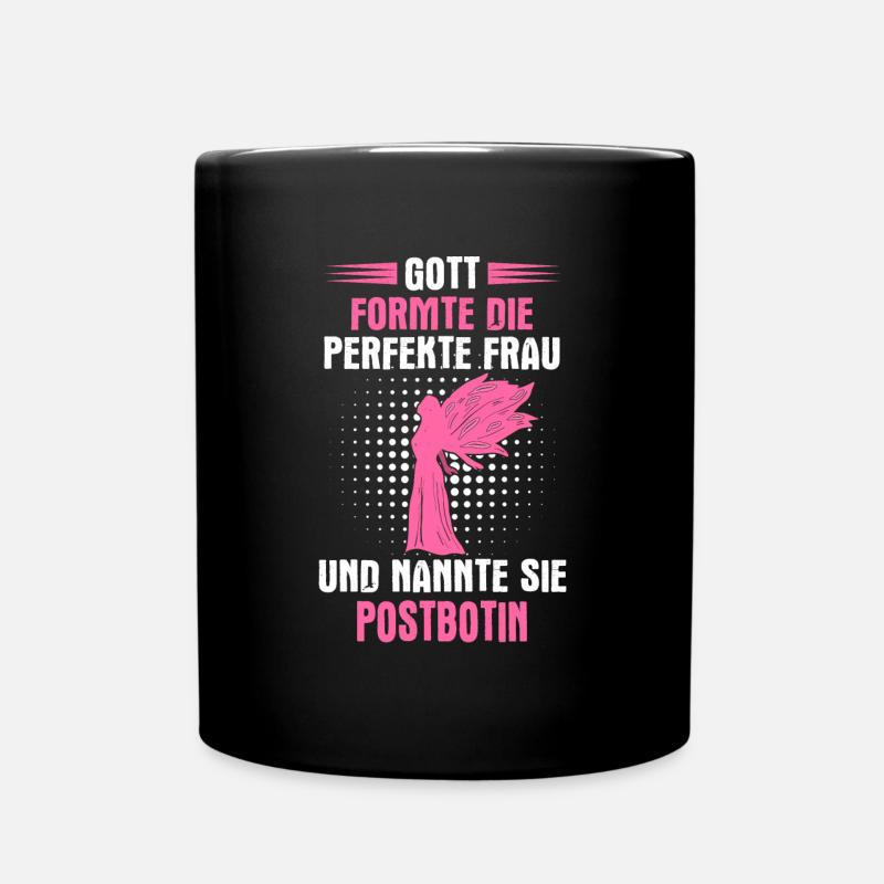 Postbotin Briefträgerin Post Paketdienst Spruch - Tasse einfarbig - Schwarz